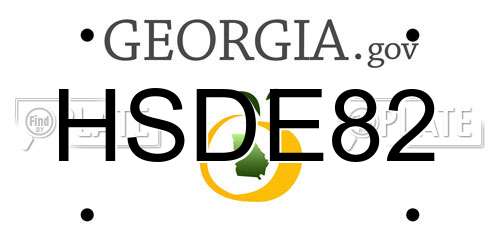 HSDE82 Georgia License Plate