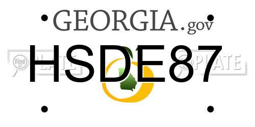 HSDE87 Georgia License Plate