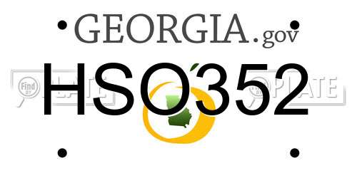 HSO352 Georgia License Plate