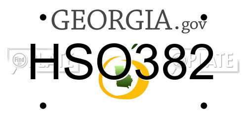 HSO382 Georgia License Plate
