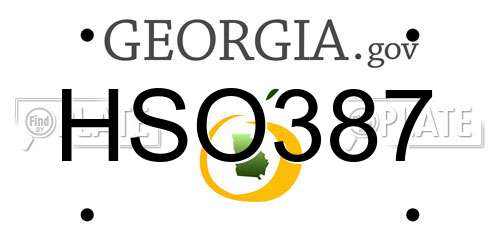 HSO387 Georgia License Plate