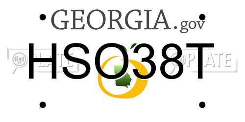 HSO38T Georgia License Plate