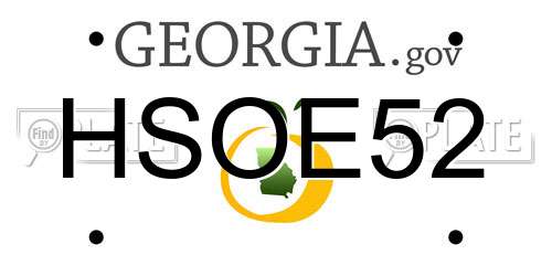 HSOE52 Georgia License Plate