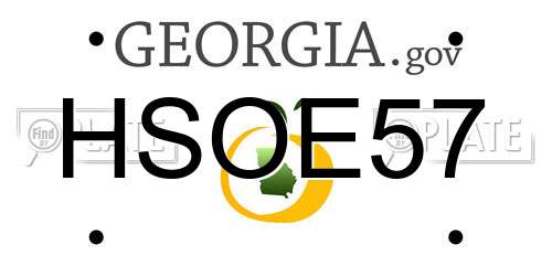 HSOE57 Georgia License Plate