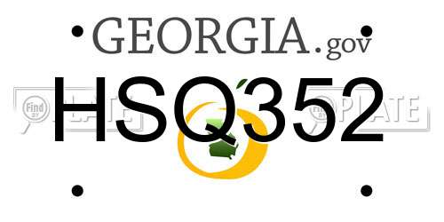 HSQ352 Georgia License Plate