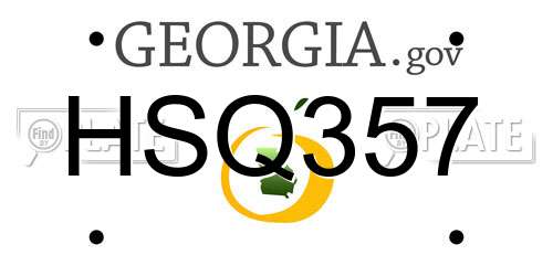 HSQ357 Georgia License Plate