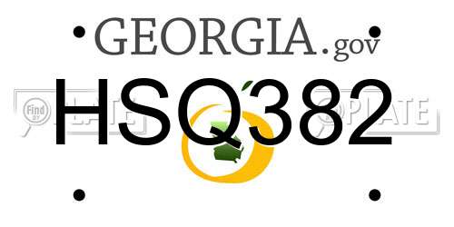 HSQ382 Georgia License Plate