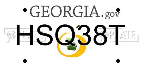 HSQ38T Georgia License Plate