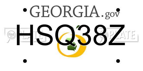 HSQ38Z Georgia License Plate