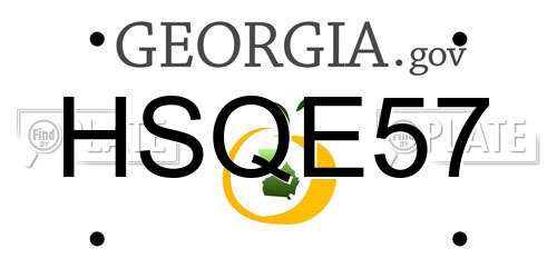HSQE57 Georgia License Plate