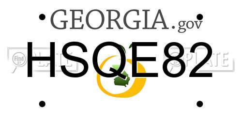 HSQE82 Georgia License Plate