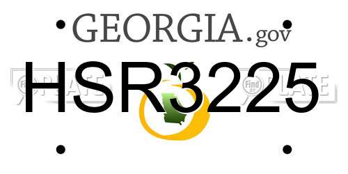 HSR3225 Georgia License Plate