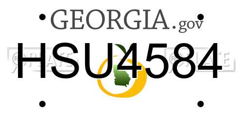 HSU4584 Georgia License Plate