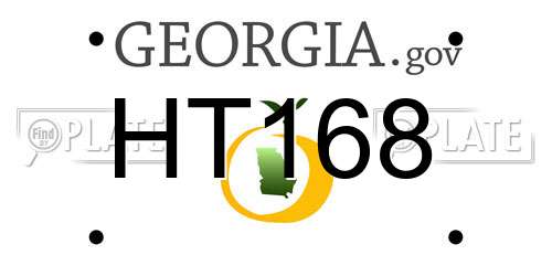 HT168 Georgia License Plate