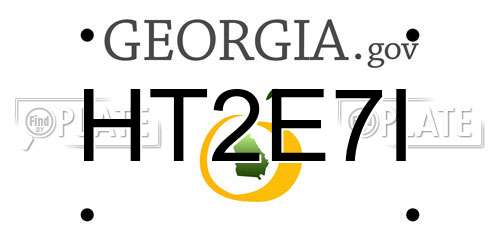 HT2E7I Georgia License Plate