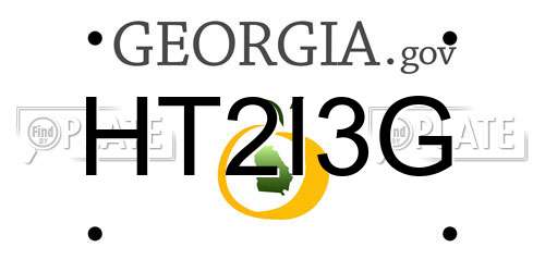 HT2I3G Georgia License Plate
