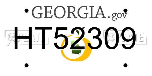 HT52309 Georgia License Plate