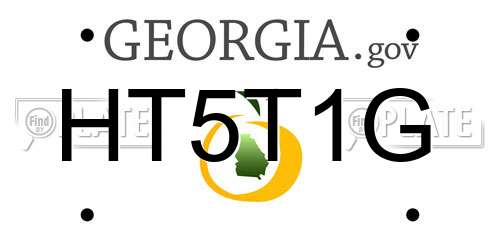 HT5T1G Georgia License Plate