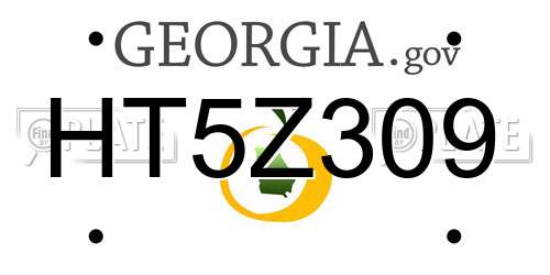 HT5Z309 Georgia License Plate
