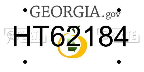 HT62184 Georgia License Plate