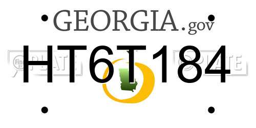 HT6T184 Georgia License Plate
