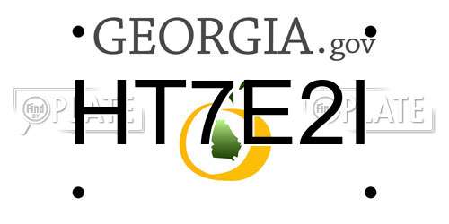 HT7E2I Georgia License Plate