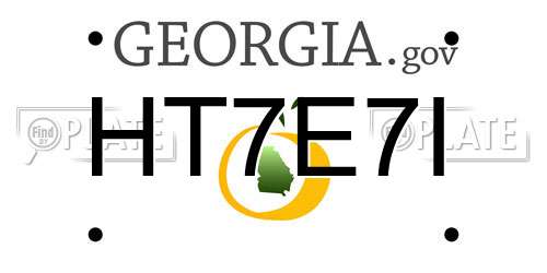 HT7E7I Georgia License Plate