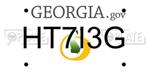 HT7I3G Georgia License Plate