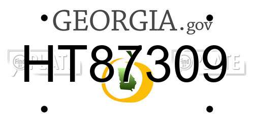 HT87309 Georgia License Plate