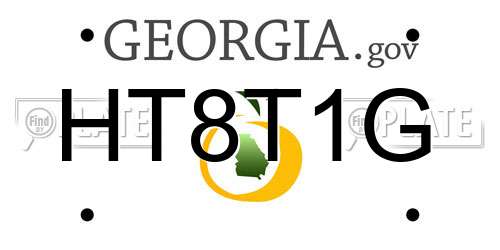 HT8T1G Georgia License Plate