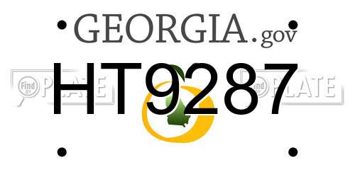 HT9287 Georgia License Plate