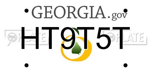 HT9T5T Georgia License Plate