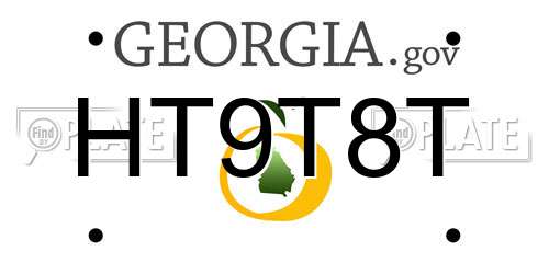HT9T8T Georgia License Plate