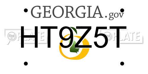HT9Z5T Georgia License Plate