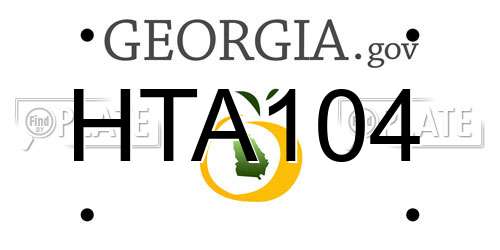 HTA104 Georgia License Plate