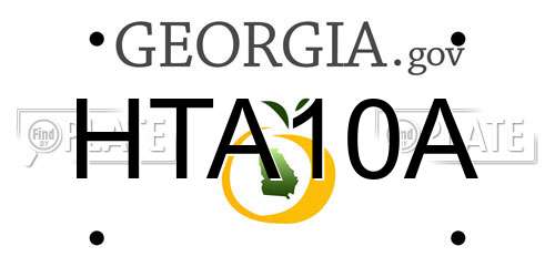 HTA10A Georgia License Plate