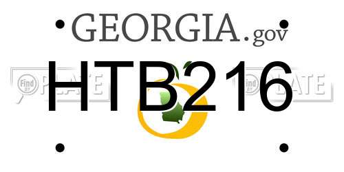HTB216 Georgia License Plate