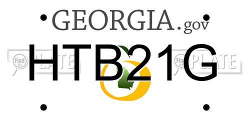 HTB21G Georgia License Plate