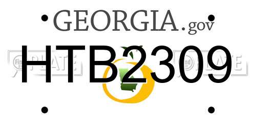 HTB2309 Georgia License Plate