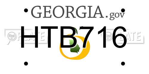 HTB716 Georgia License Plate