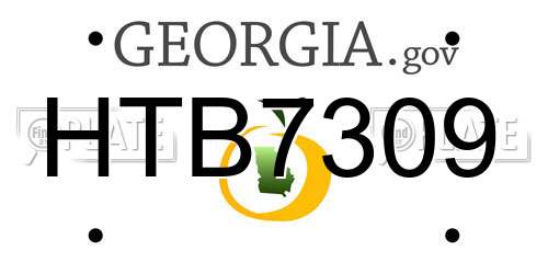 HTB7309 Georgia License Plate