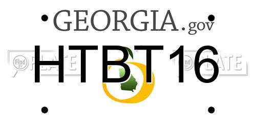 HTBT16 Georgia License Plate