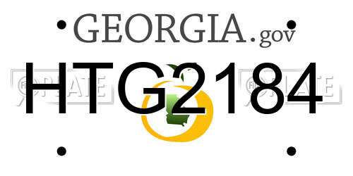HTG2184 Georgia License Plate