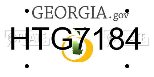 HTG7184 Georgia License Plate