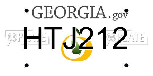 HTJ212 Georgia License Plate