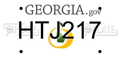 HTJ217 Georgia License Plate