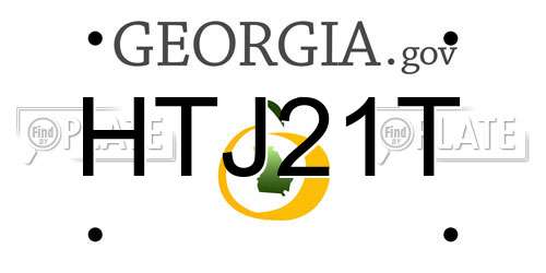 HTJ21T Georgia License Plate