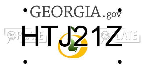 HTJ21Z Georgia License Plate