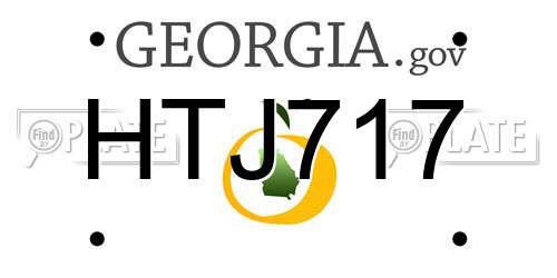 HTJ717 Georgia License Plate