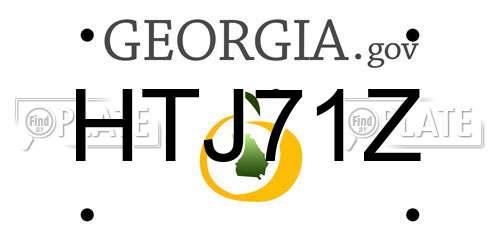 HTJ71Z Georgia License Plate